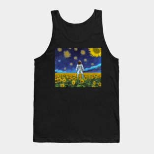 Astronaut Sunflower Impressionism Tank Top